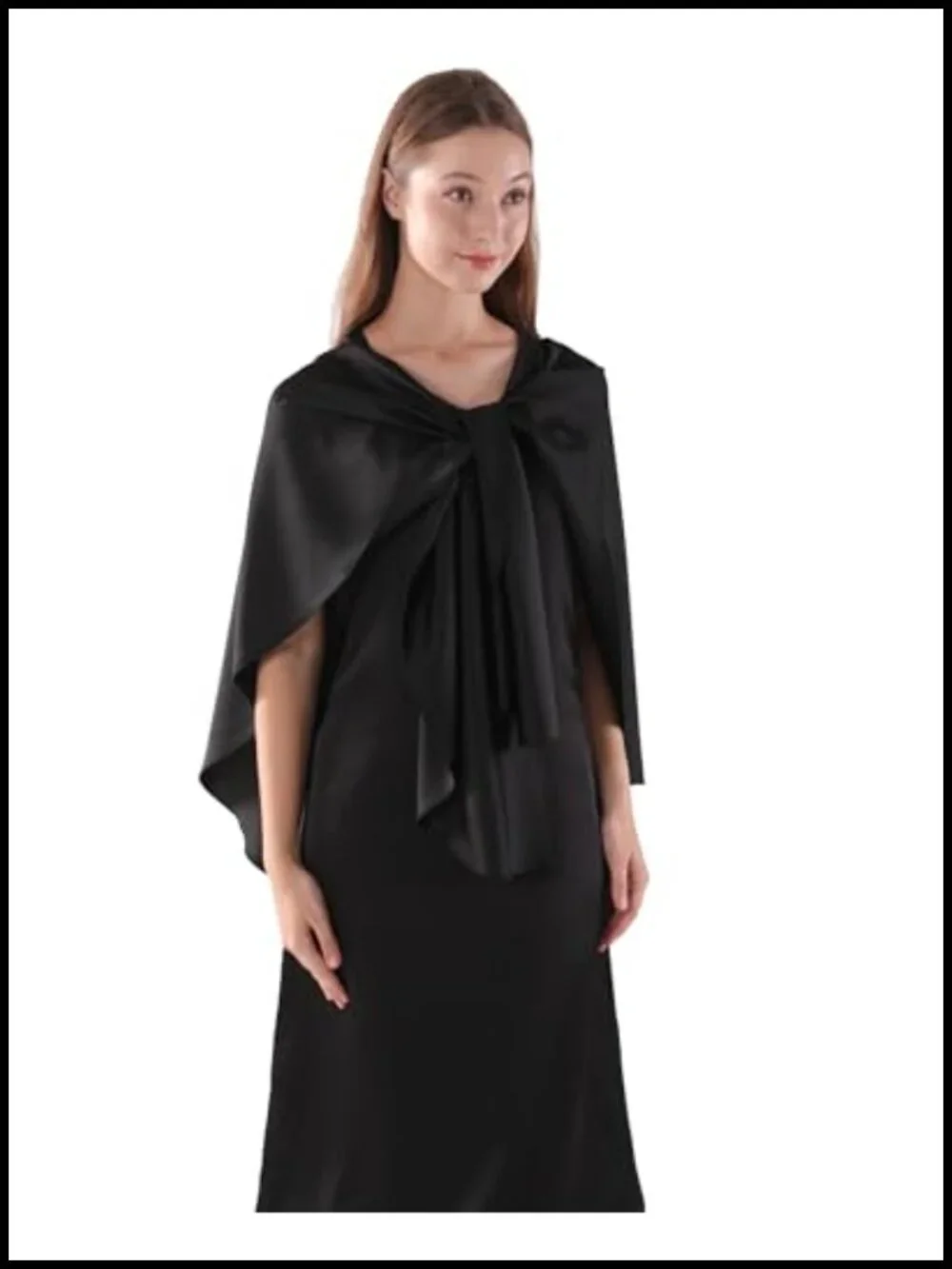 Elegant Silk Stain Pashmina Shawl for Evening Dresses Wedding Party Cover Up